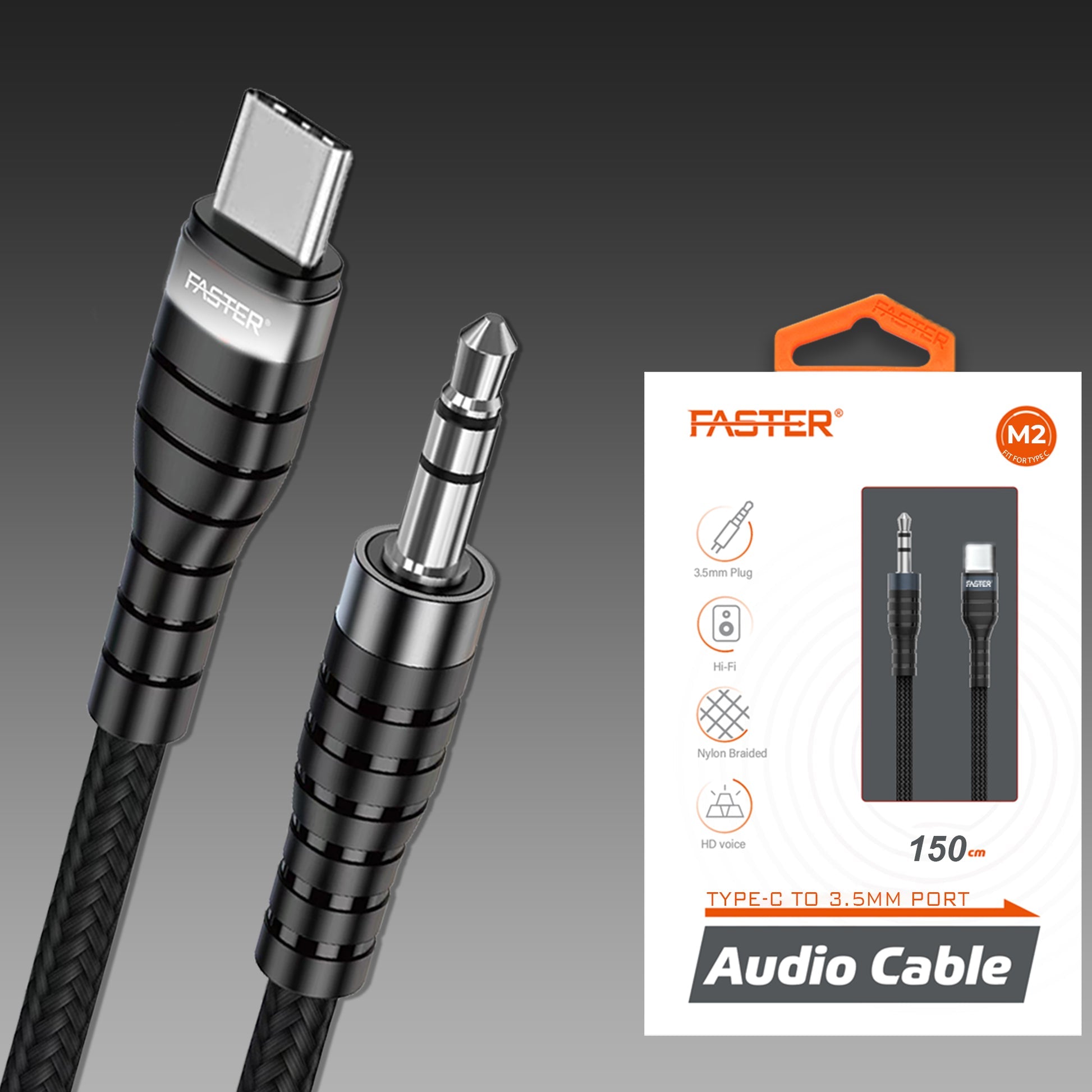 Faster M2 aux Type-C Cable